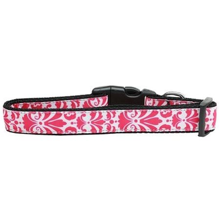 UNCONDITIONAL LOVE Damask Nylon Dog CollarBright Pink Medium UN764829